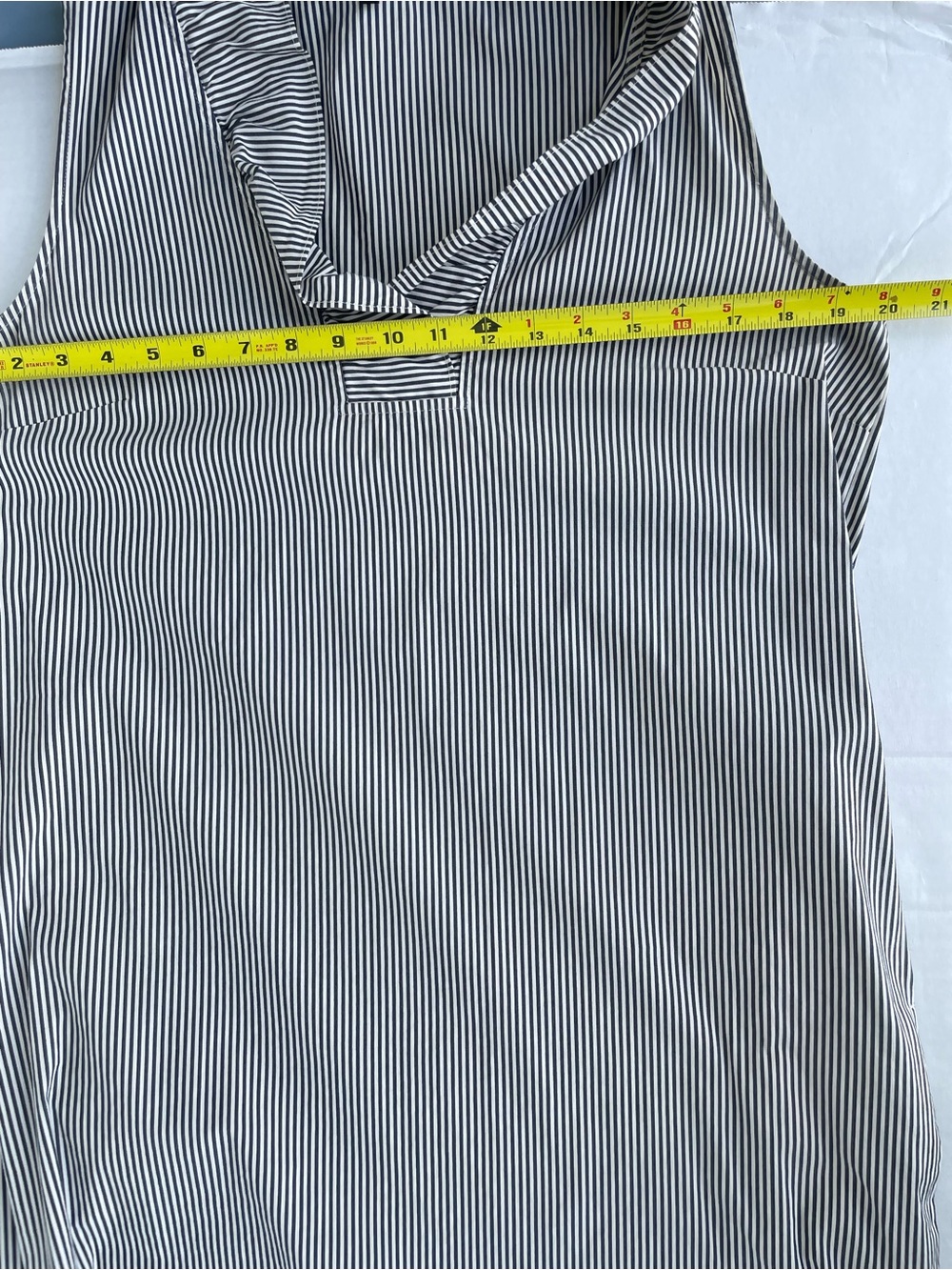 Lafayette 148 New York Black on and White Striped Sleeveless Dress - Picture 11 of 11